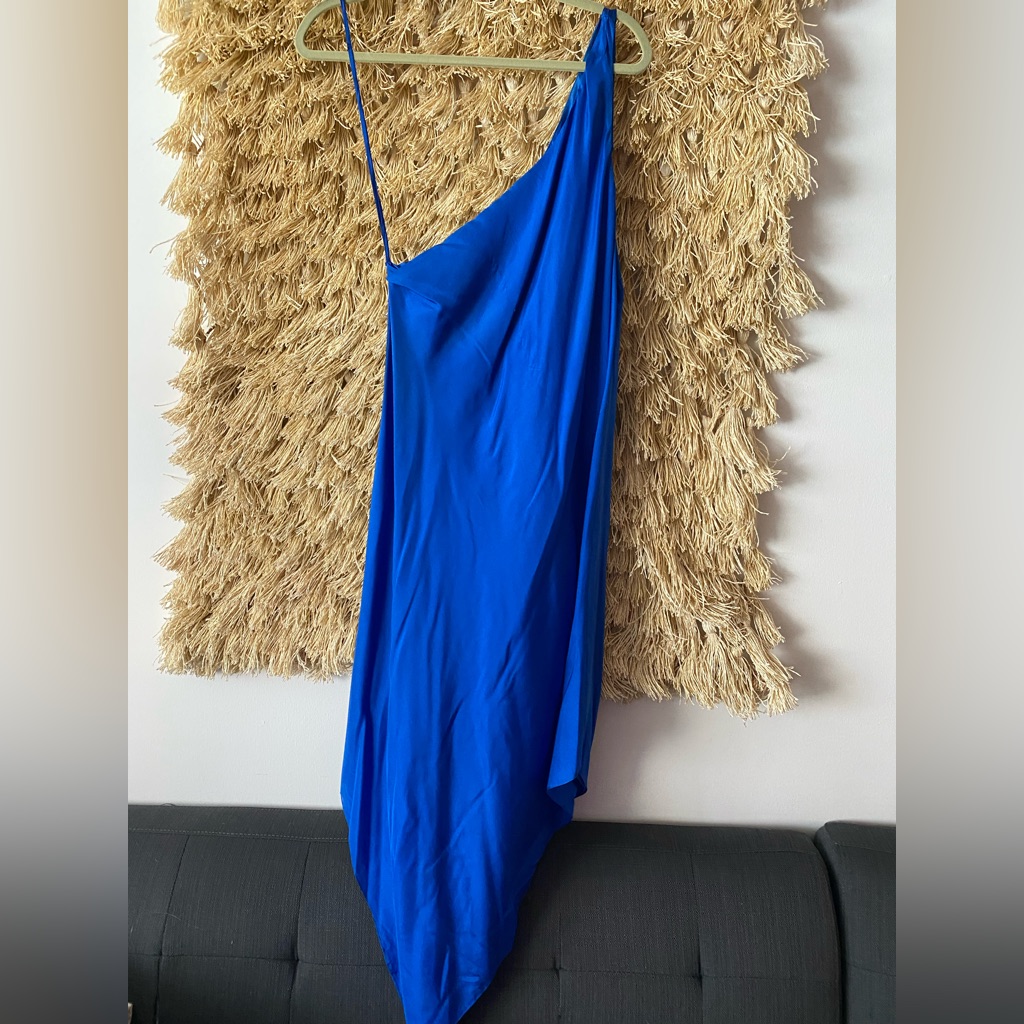 Womens Ralph Lauren One Shoulder Silk Dress